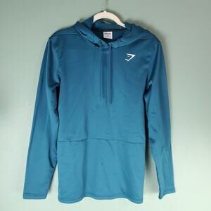 Gymshark Mens Teal Blue Arrival Hoodie Size Medium